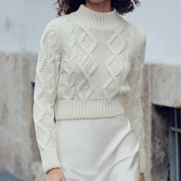 Zara beige open back sweater NWT, size US 4 - Picture 3 of 7